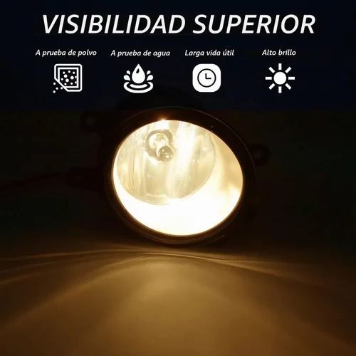 Vista 4 de Luces antiniebla para Corolla/Altis CE ECO L LE 2014 2015 2016 con bombilla halógena H11 12V 55W y kit de interruptor y cableado (lente transparente)
