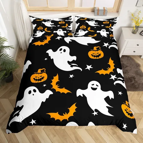 Vista 10 de Feelyou Juego de ropa de cama de Navidad gris para niños, tamaño individual, funda de edredón enana de Navidad para niños, niñas, adolescentes