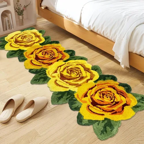 Vista 25 de USTIDE Tapete de baño de rosa esponjoso de 23.6 x 35.4 pulgadas, tapete de baño antideslizante para baño, cocina, sala de estar o dormitorio