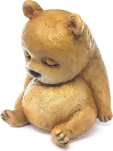 Vista 2 de IFiDEA Estatua de jardín de animales durmientes, figura de oso de 7 pulgadas, adorno decorativo de diseñador para interiores y exteriores, colección