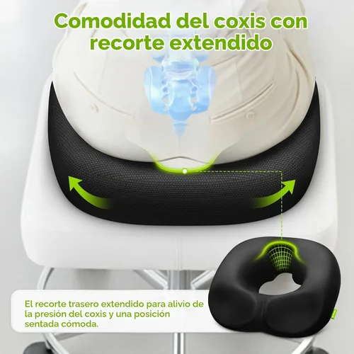 Vista 4 de AUVON Almohada de asiento con forma de dónut de cuidado sensible para hemorroides y post-cirugía, alivio de ciática, cojines de silla