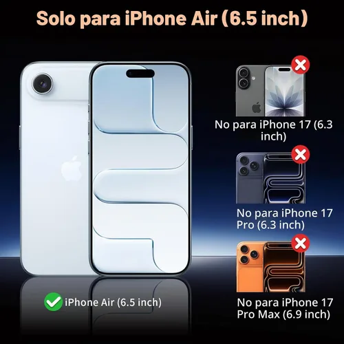Vista 2 de zapica - Carcasa magnética para iPhone Air, color blanco antiguo with Screen Protector, Compatible with MagSafe, Military Grade Drop Protection