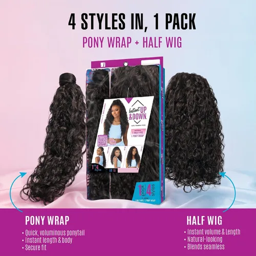 Vista 3 de Sensationnel Instant Updown Halfwig Pony-Iud 3, 1 JETBLACK