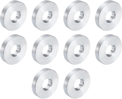 Vista 10 de uxcell 10 piezas de espaciador de aluminio con 1/2" de diámetro interno x 1" de diámetro exterior x 1" de longitud, con acabado liso, espaciador
