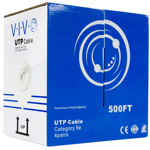 Vista 15 de VIVO Cable Cat5e a granel de 1,000 pies, cable Ethernet CCA, 24 AWG, caja de extracción UTP, red LAN, azul, CABLE-V001B