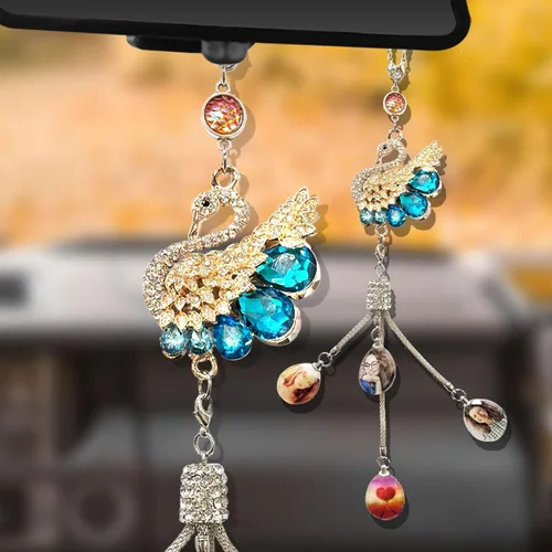 Vista 10 de Dijes colgantes de cristal personalizados para automóvil con fotos y textos personalizados Adorno colgante de espejo retrovisor Colgante de foto