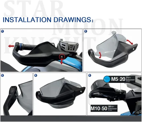 Vista 7 de Parabrisas de motocicleta compatible con BMW F750GS F850GS 2018-2020 protector de mano protector de mano para parabrisas F 750 GS F 850 GS 2018 2019