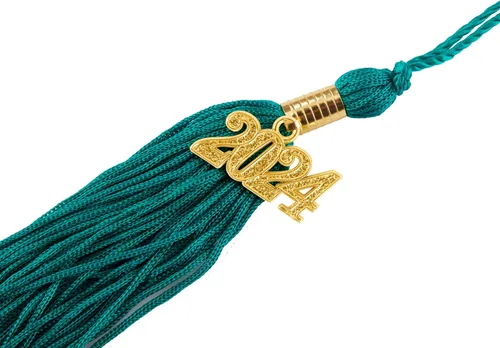 Vista 6 de Juego de bata de graduación mate unisex con borlas 2024 para secundaria y licenciatura