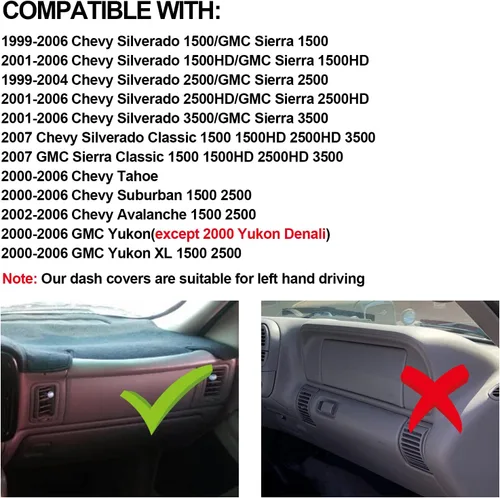 Vista 2 de Cubierta de salpicadero para Chevrolet Silverado 1500 2500 3500 1999-2006 Avalanche Chevy Tahoe Suburban GMC Sierra Yukon cubierta de tablero Beige