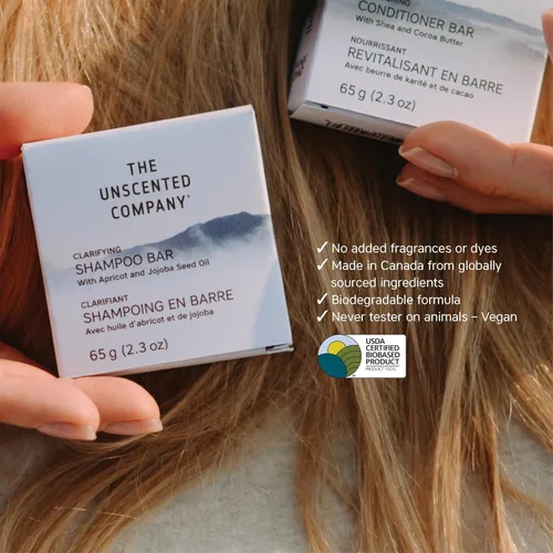 Vista 4 de The Unscented Company Barra de champú clarificante, para tipos de cabello fino a ondulado, 2.3 oz (65 g)