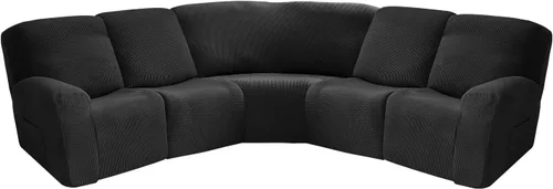 Vista 17 de MIFXIN Funda para sofá reclinable esquinero de 5 asientos, fundas elásticas de punto jacquard elástico de 7 piezas para sofá reclinable