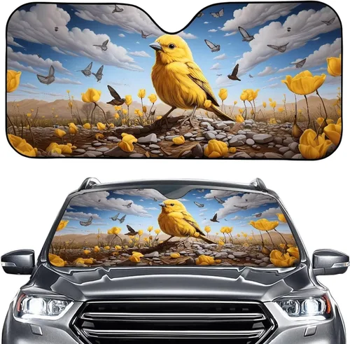Vista 33 de Talayituse Parasol para parabrisas de automóvil, diseño de gato divertido 3D, ajuste universal, para automóvil, camión, SUV, bloquea el sol