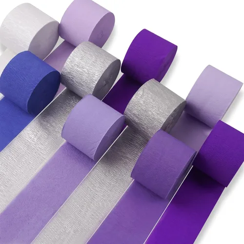 Vista 8 de PartyWoo Serpentinas de papel crepé negro dorado y plateado, 10 rollos de 820 pies, paquete de papel crepé para graduación, Navidad, Año Nuevo