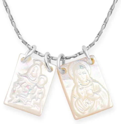 Vista 16 de Collar con Escapulario Católico - Escapulario de la Virgen del Carmen - Colgante de la Virgen María - Joyería de Escapularios Católicos