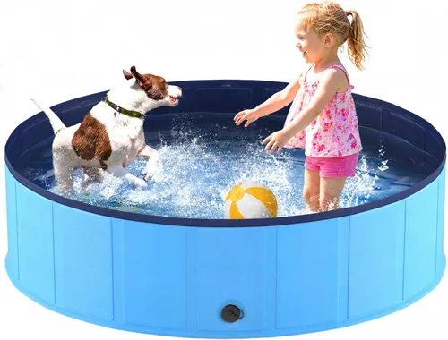 Vista 7 de Niubya Piscina plegable para perros, piscina plegable de plástico