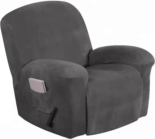 Vista 20 de Aedlcal Fundas para sofá reclinable, 10 piezas, fundas de sofá reclinable de felpa de terciopelo con consola central, con bolsillo lateral