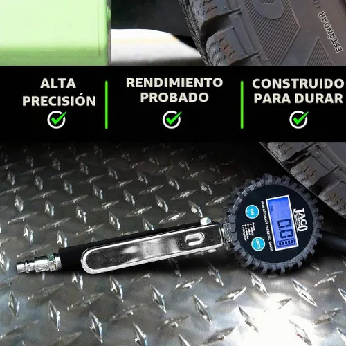 Vista 7 de Inflador digital de neumáticos JACO FlowPro 2.0 con medidor de presión - 200 PSI
