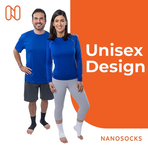 Vista 5 de NanoSocks Calcetines de compresión para mujeres y hombres (1 par) - Mejor manga de soporte de tobillo para neuropatía, fascitis plantar, alivio
