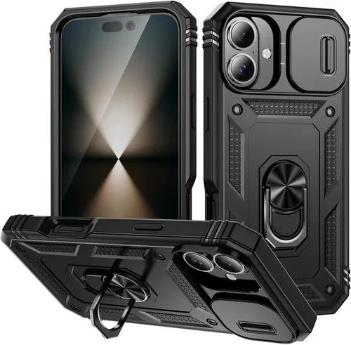 Vista 32 de Funda para iPhone 14, a prueba de golpes, resistente a los impactos, con lente deslizante protectora para iPhone 14 (6.1 pulgadas) (azul)