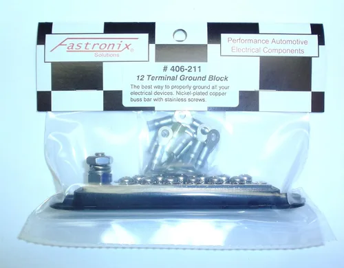 Vista 2 de Fastronix 12 Terminal Ground Terminal Distribution Block Kit (Pack of 3)