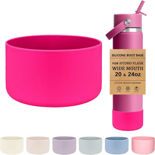 Vista 24 de HEYSKAY Funda Protectora de Silicona para Botellas de Agua Hydro Flask de Boca Ancha de 12oz 16oz 18oz 21oz 24oz Protector de Fondo y Otras Botellas