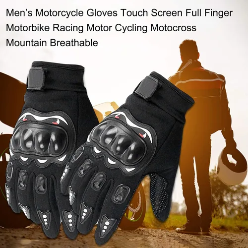 Vista 4 de ERYUE Mitones, Guantes de Motocicleta de los Hombres Pantalla Tocante de Dedo Completo Guantes de Ciclismo Guantes Cálidos para Moto MTB Ciclismo