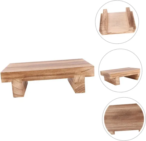 Vista 9 de Tofficu Taburete de madera para adultos, niños y niñas, banco de madera para pies debajo del escritorio para niños y niñas