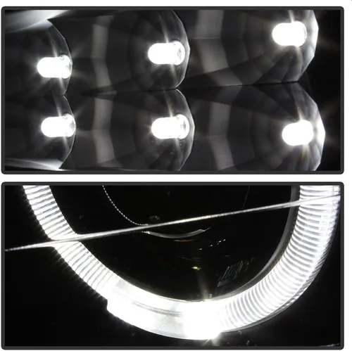 Vista 7 de AKKON - Faros de repuesto LED DRL de día con anillo doble halo y bisel negro para Nissan Titan Armada