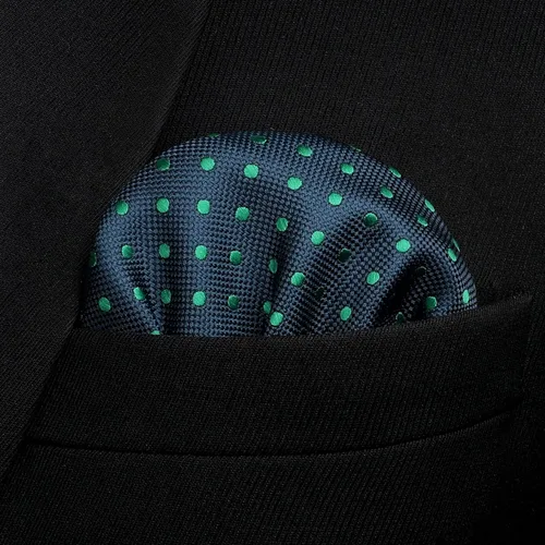 Vista 110 de HISDERN Pajaritas para hombre, diseño de lunares, corbatín y bolsillo cuadrado, clásico, esmoquin de negocios, boda, pajaritas, pañuelo