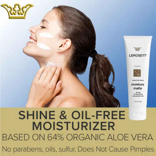 Vista 3 de LEROSETT - Hidratante sin aceite para pieles grasas y sensibles, hidratación mate ligera, hidratante vegano, a base de aloe con Vit-B5 + 7 hierbas