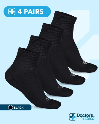 Vista 5 de Calcetines de tobillo para diabéticos Doctor's Select para mujeres y hombres - 4 pares Calcetines para diabéticos unisex para adultos