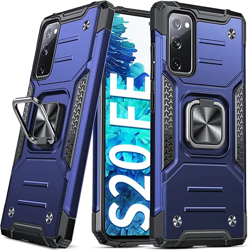 Vista 123 de DASFOND Diseñada para funda Galaxy S8 con soporte, anillo metálico giratorio mejorado de 360°, soporte kickstand de grado militar, resistente a