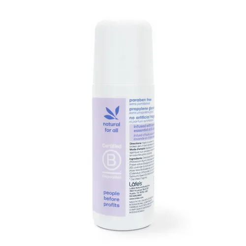 Vista 4 de Lafe's Desodorante natural Desodorante natural roll-on sin aluminio de 3 onzas Lavanda y aloe