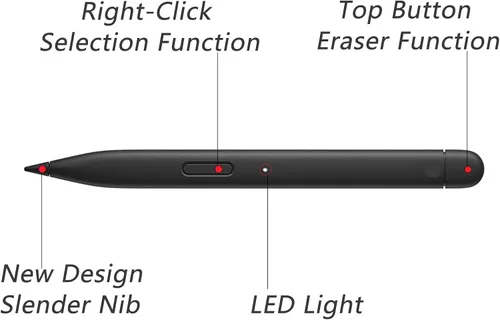 Vista 3 de Slim Pen 2 compatible con Microsoft Surface Pro 8 Pro 9 Pro X Pro 10, lápiz digital compatible con Surface Laptop Studio, precisión y escritura