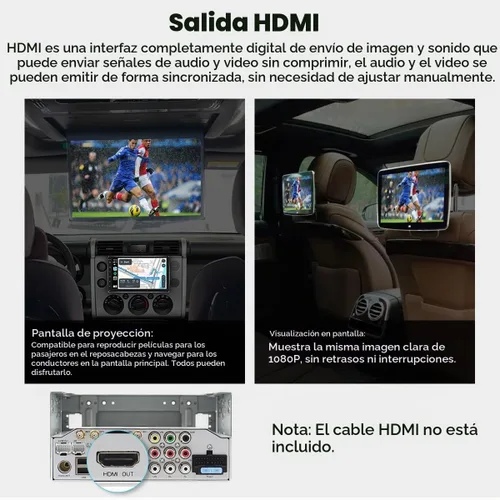 Vista 5 de JOYING Radio de coche doble DIN 9 pulgadas pantalla táctil estéreo Android 13 unidad principal 4GB+64GB con Android Auto/Carplay/Mirror