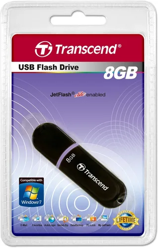 Vista 3 de Transcend JetFlash V30-8 GB USB 2.0 Flash Drive TS8GJFV30 (negro)