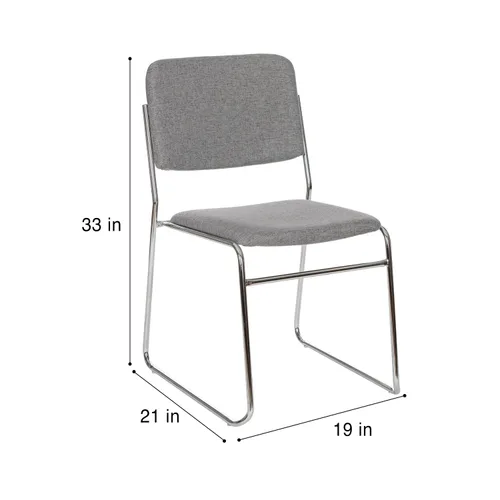 Vista 5 de OEF Furnishings OEF8652/2 Silla apilable acolchada de tela de grado comercial (gris clásico, paquete de 2)