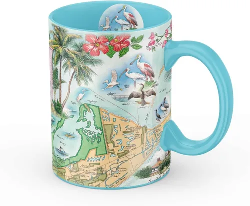 Vista 7 de Taza de cerámica con mapa de 1000 islas de Xplorer Maps (16oz) – Taza de café libre de BPA para bebidas frías y calientes – Perfecta para oficina