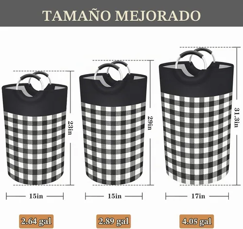 Vista 3 de BlissTotes Cesta de lavandería, cesta de ropa sucia, cestas para lavandería, cesta de lavandería para ropa con asas impermeables para almacenamiento