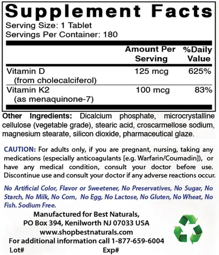 Vista 2 de Best Naturals CoQ10 600 mg y vitamina K2 (MK7) con D3