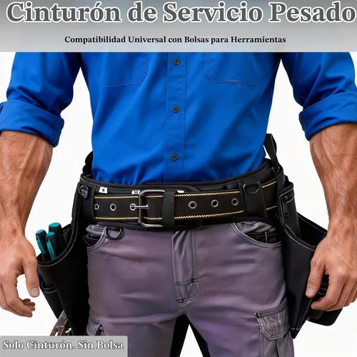 Vista 7 de MELOTOUGH Cinturón de herramientas acolchado para hombre con correa de asa, cinturón de trabajo resistente con anillo D, cintura ajustable de 36 a