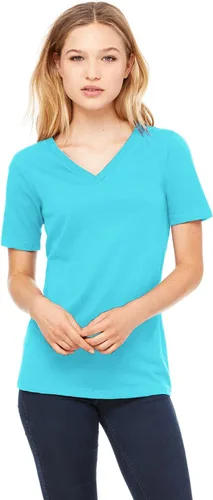 Vista 12 de Camiseta cuello en V relajada de BELLA + CANVAS Asfalto