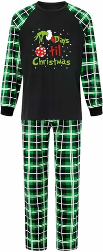 Vista 3 de VS&LLWQ Pijamas de Navidad a juego para la familia, pijamas de Navidad para la familia, pijamas de elfo, juego de pijamas de Navidad para las fiestas