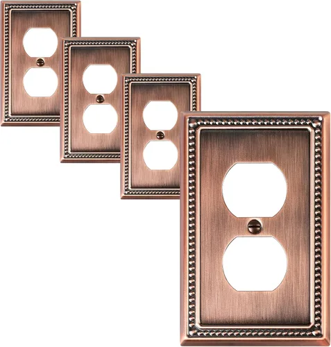 Vista 161 de Paquete de 2 cubiertas de placa de interruptor de luz de doble palanca, cubiertas decorativas de placa de doble interruptor Pearls, placa de pared
