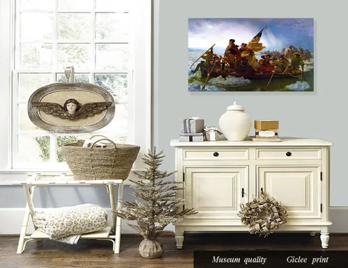 Vista 3 de ELITEART - Washington Crossing the Delaware por Emanuel Gottlieb Leutze Reproducción de pintura al óleo Giclée Wall Art Impresiones en lienzo Lona