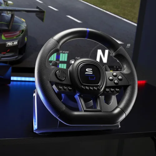 Vista 7 de Superdrive - SV650 Racing steering wheel with pedal and paddle shifters for Xbox Serie XS Switch PS4 Xbox One PC PS3 programmable for all
