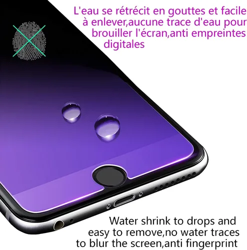 Vista 6 de Protector de pantalla anti azul para iPhone 5/5s/5c, 2.5D Edge 9H Película protectora de vidrio templado para iPhone SE (2016)-4