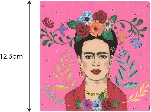 Vista 2 de Talking Tables Boho-CNAPKIN Frida Kahlo Servilletas Paquete de 20, papel, rosa