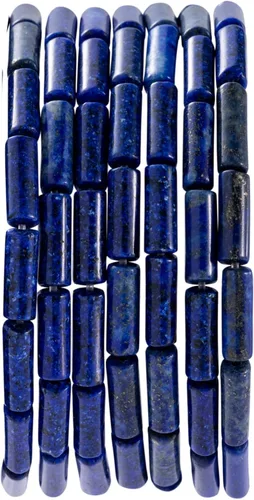 Vista 39 de Cuentas de tubo rectangular de jade africano natural, 0.157 x 0.512 in, 15.0 in/str sueltas semi piedras preciosas para hacer pulseras, collares