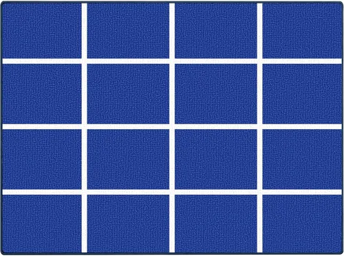 Vista 9 de Alfombra de aula con cuadrícula blanca y negra de 24 asientos, 7 pies 6 pulgadas x 13 pies 1 pulgadas, alfombra de nailon resistente a las manchas